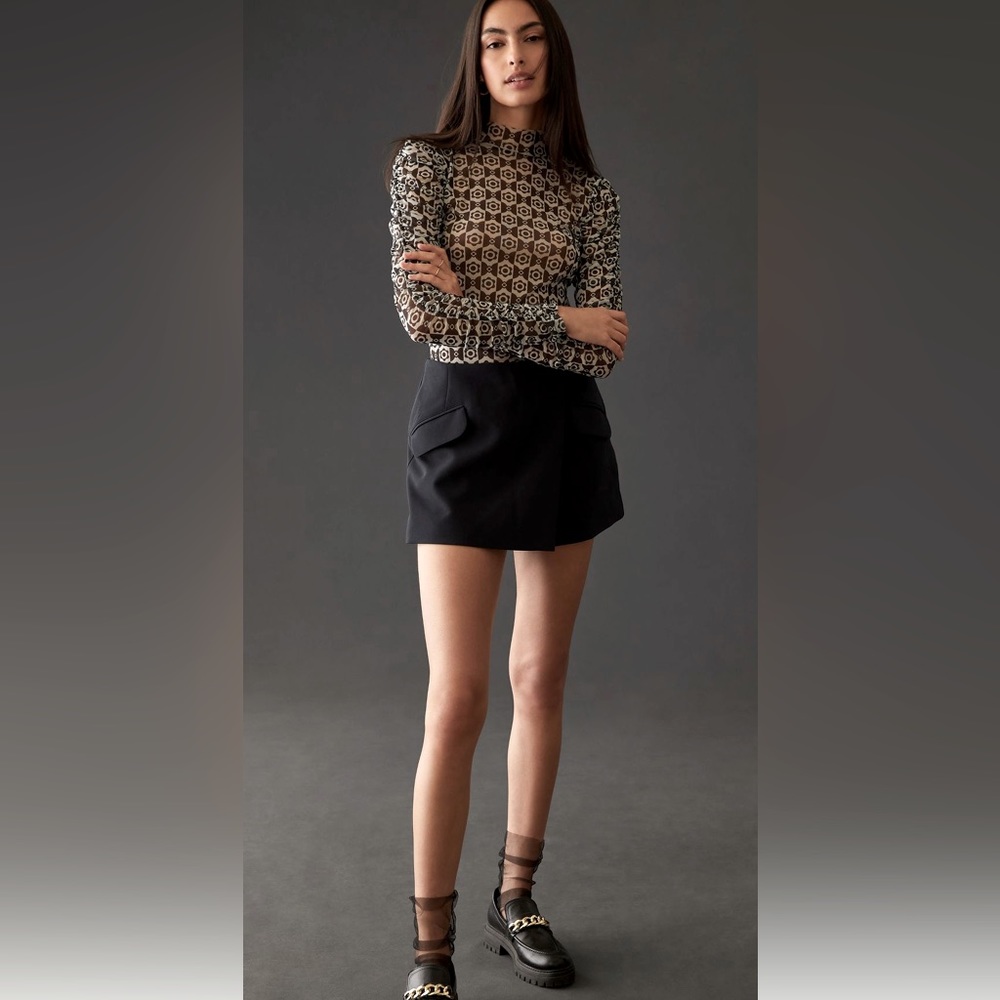 NWT! MAEVE Mesh Turtleneck S